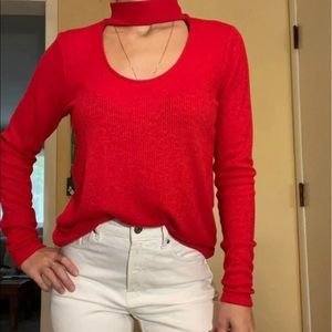 Calvin Klein Jeans Ribbed Choker knit top
Size S